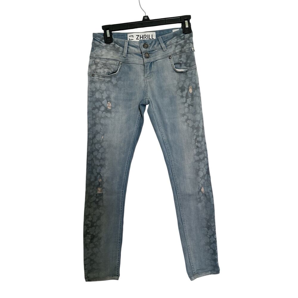 Zhrill Jeans KELA Blue Faded Skinny Slim Fit Vintage Look Distressed size W25